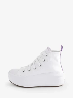 Converse White/Purple Move Platform High Top Junior Trainers