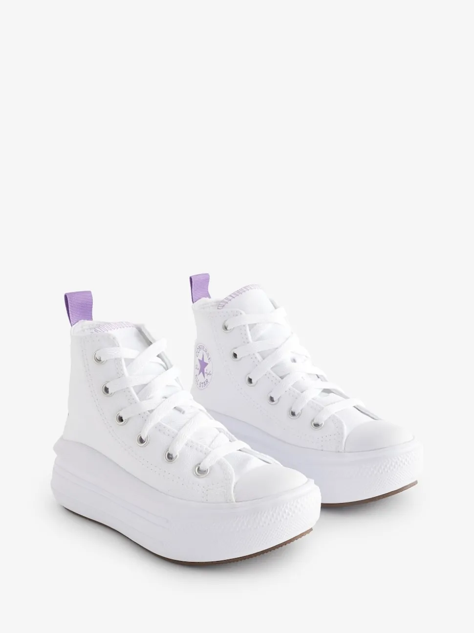 Converse White/Purple Move Platform High Top Junior Trainers