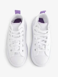 Converse White/Purple Move Platform High Top Junior Trainers
