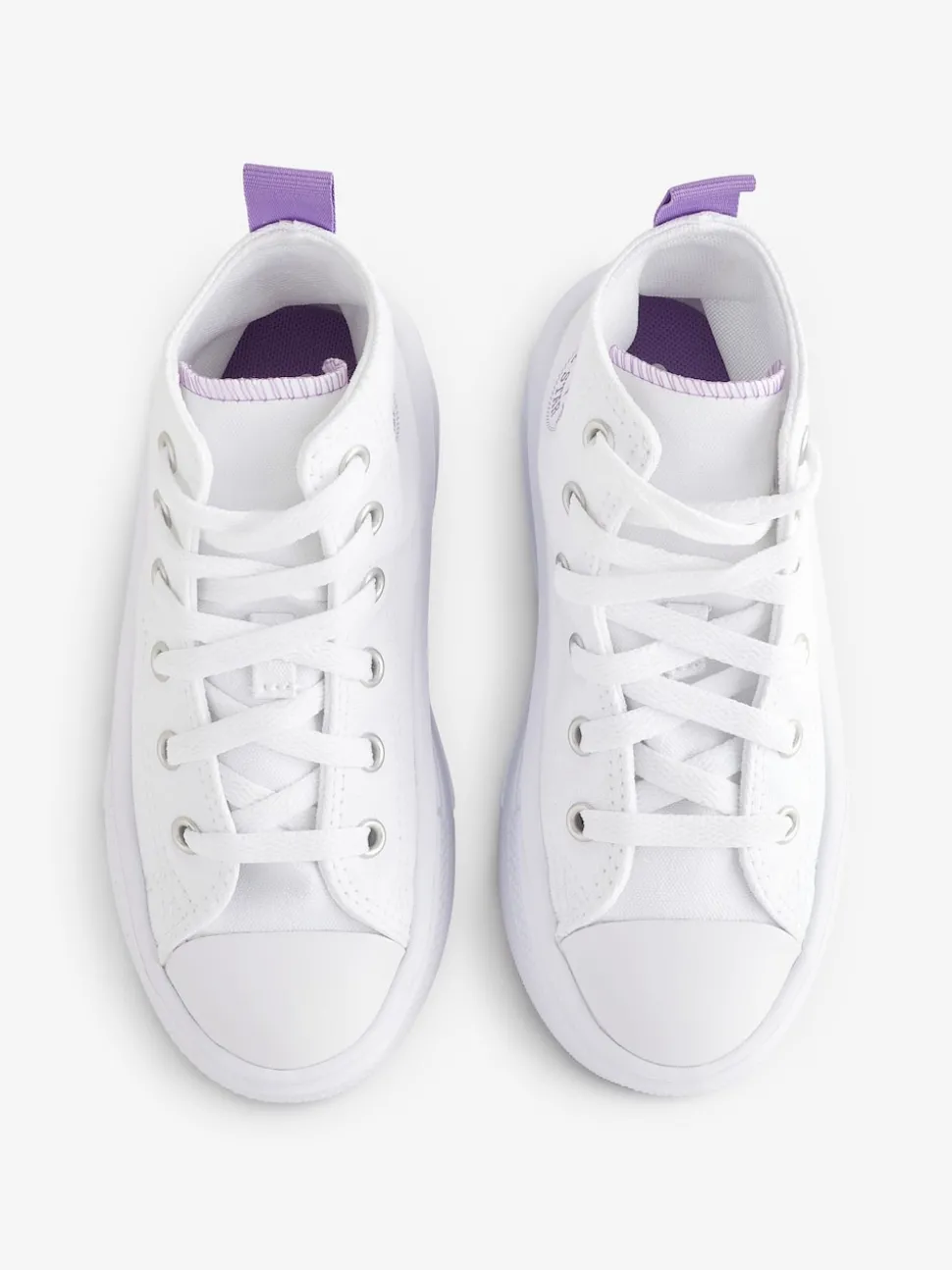 Converse White/Purple Move Platform High Top Junior Trainers