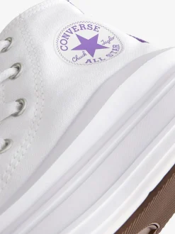 Converse White/Purple Move Platform High Top Junior Trainers