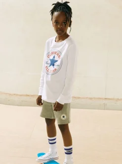 Converse White 1V High Top Junior Trainers