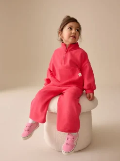 Coral PInk Quarter Zip Sweatshirt (3mths-7yrs)