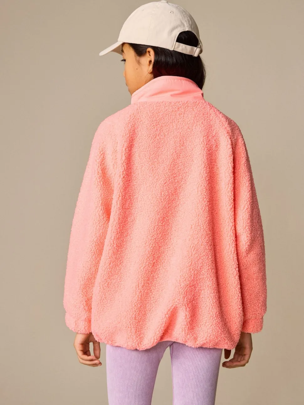 Coral Orange Button Up Fleece Jacket (3-16yrs)