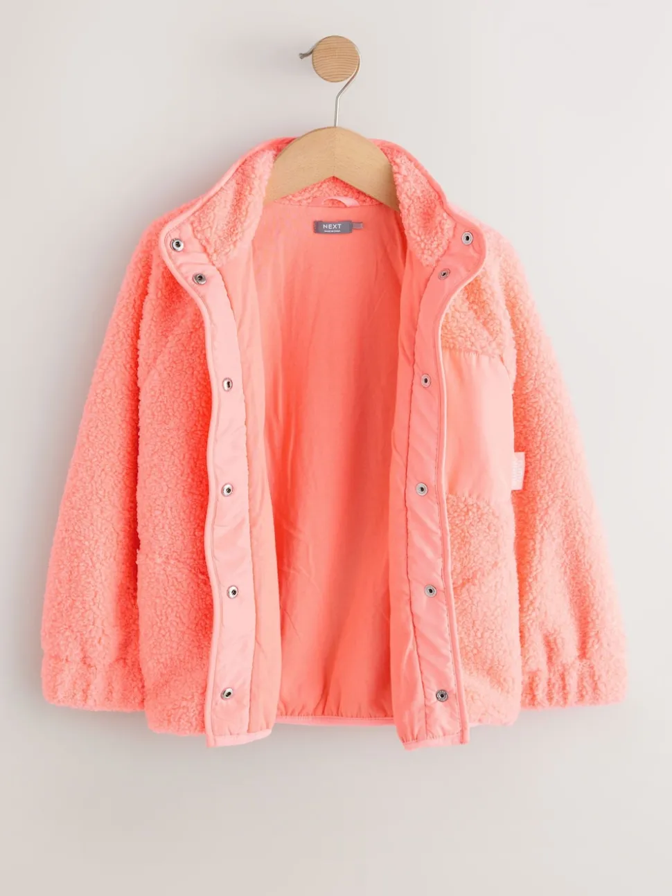 Coral Orange Button Up Fleece Jacket (3-16yrs)