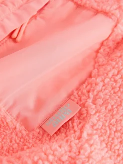 Coral Orange Button Up Fleece Jacket (3-16yrs)