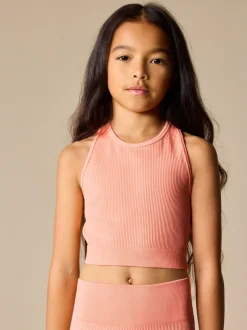 Coral Orange Sports Crop Top (5-16yrs)