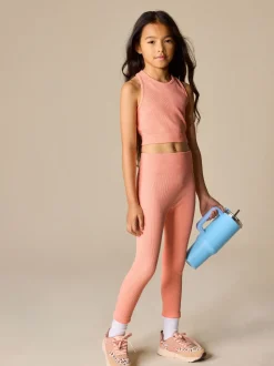 Coral Orange Sports Crop Top (5-16yrs)