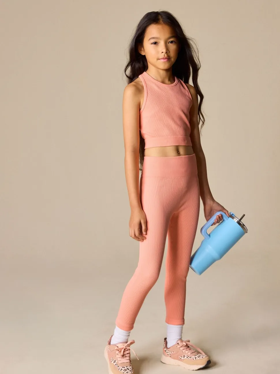 Coral Orange Sports Crop Top (5-16yrs)