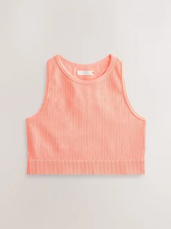 Coral Orange Sports Crop Top (5-16yrs)