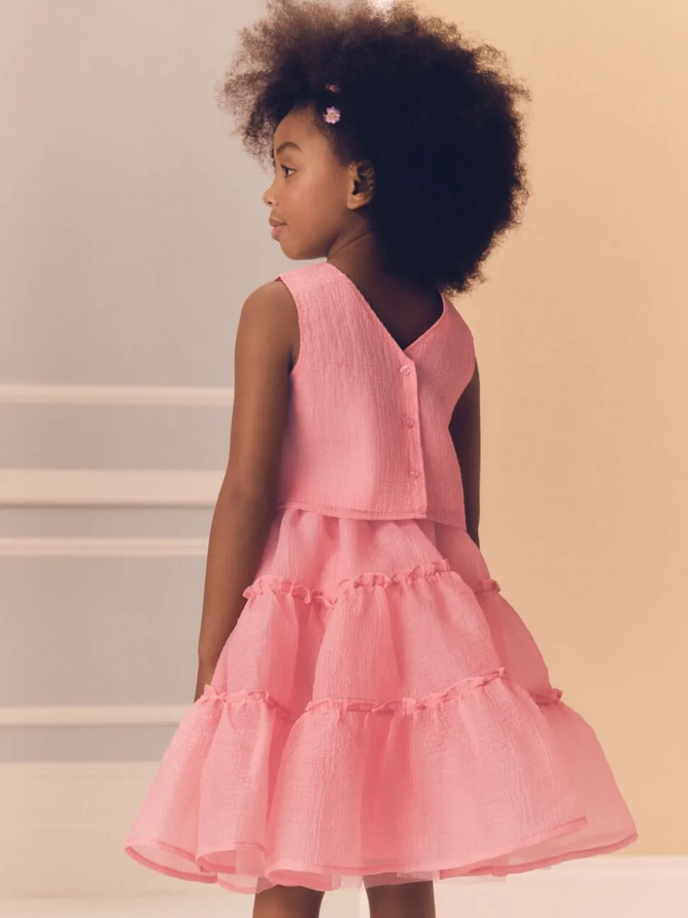 Coral Pink Occasion Top And Skirt Co-ord Set (3-16yrs)