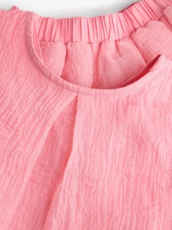 Coral Pink Occasion Top And Skirt Co-ord Set (3-16yrs)