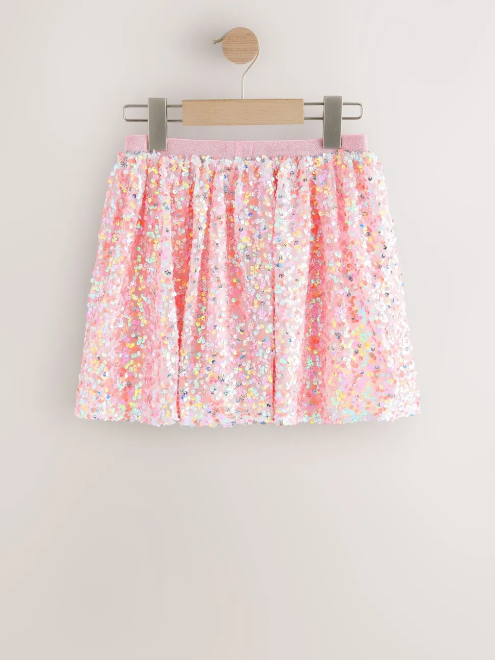 Coral Pink Sequin Skirt (3-16yrs)