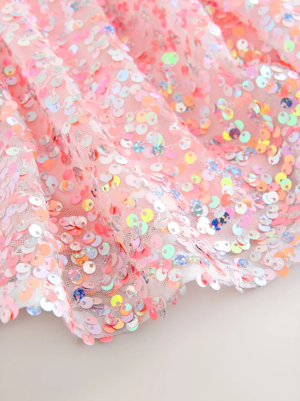 Coral Pink Sequin Skirt (3-16yrs)