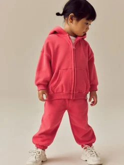 Coral Red Zip Through Hoodie (3mths-7yrs)