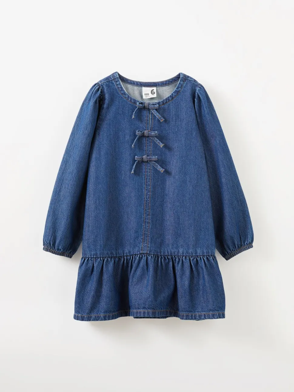 Cotton On Blue Betty Bow Front Denim Dress