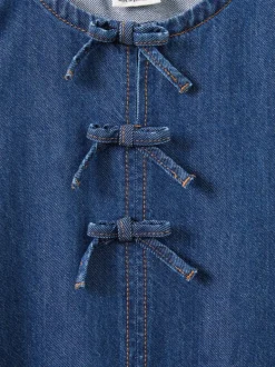 Cotton On Blue Betty Bow Front Denim Dress