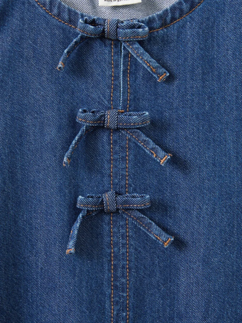 Cotton On Blue Betty Bow Front Denim Dress