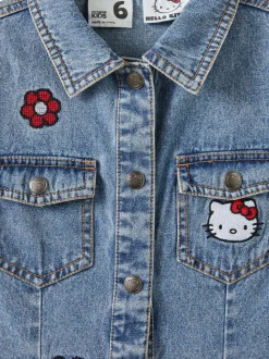 Cotton On Blue Hello Kitty Sasha Long Sleeve Denim Shirt Dress