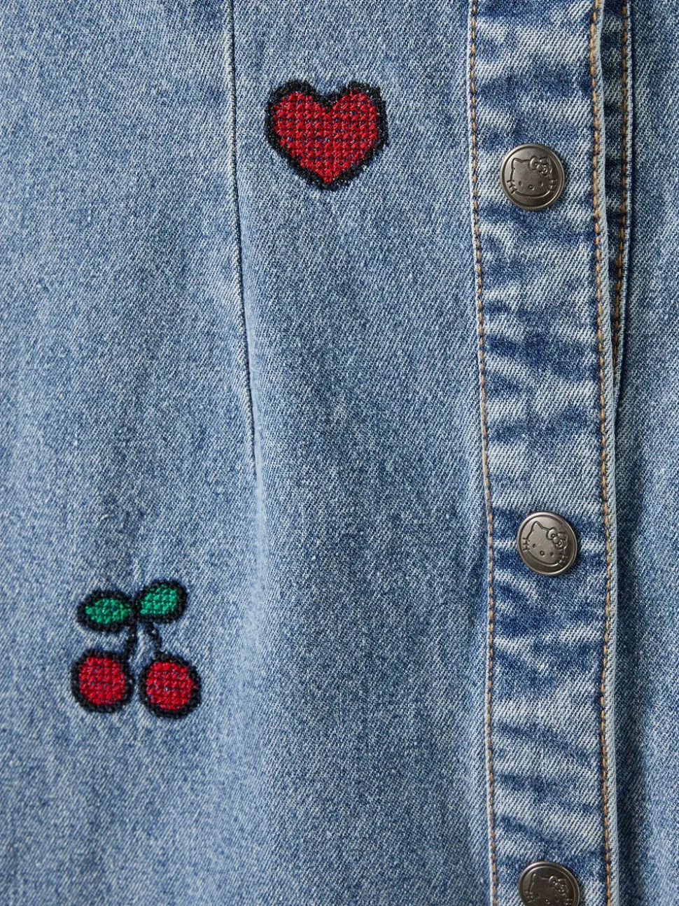 Cotton On Blue Hello Kitty Sasha Long Sleeve Denim Shirt Dress