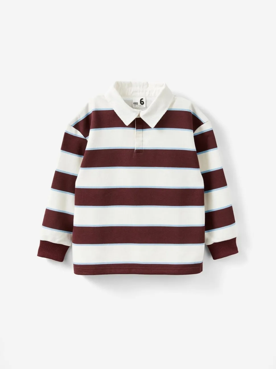 Cotton On Brown Rugby Polo Long Sleeve Top