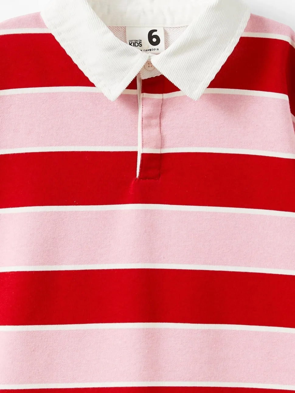 Cotton On Pink Rugby Polo Long Sleeve Top