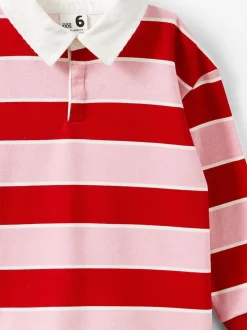 Cotton On Pink Rugby Polo Long Sleeve Top