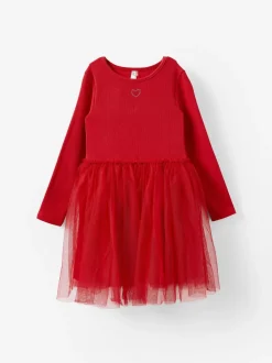 Cotton On Red Harper Long Sleeve Tulle Dress