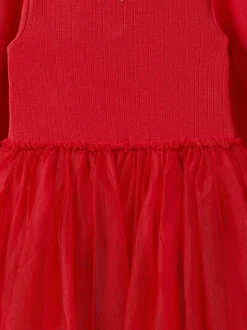 Cotton On Red Harper Long Sleeve Tulle Dress