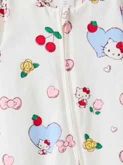 Cotton On White Hello Kitty Long Sleeve Zip Romper