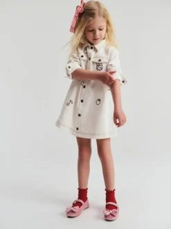 Cotton On White Hello Kitty Sasha Long Sleeve Denim Shirt Dress