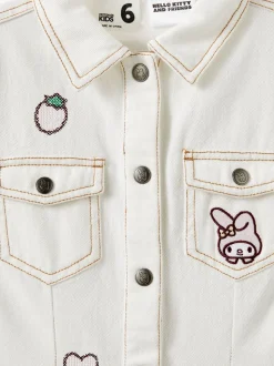 Cotton On White Hello Kitty Sasha Long Sleeve Denim Shirt Dress