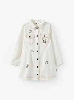 Cotton On White Hello Kitty Sasha Long Sleeve Denim Shirt Dress