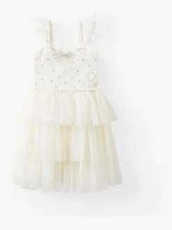 Cotton On White Isabella Embellished Tulle Dress