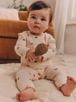 Cream Bright Character Baby Top and Leggings 2 Piece Set (0mths-2yrs)