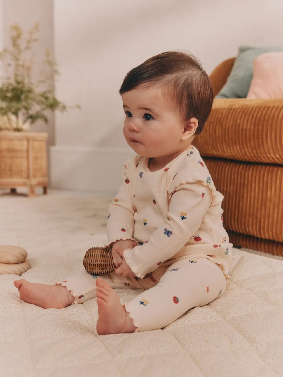 Cream Bright Character Baby Top and Leggings 2 Piece Set (0mths-2yrs)