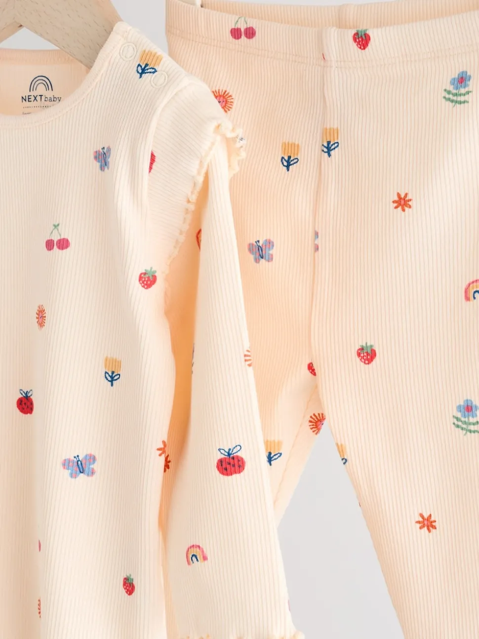 Cream Bright Character Baby Top and Leggings 2 Piece Set (0mths-2yrs)