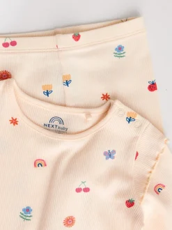 Cream Bright Character Baby Top and Leggings 2 Piece Set (0mths-2yrs)