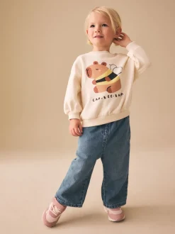 Cream Capybara Crew Neck Sweatshirt (3mths-7yrs)