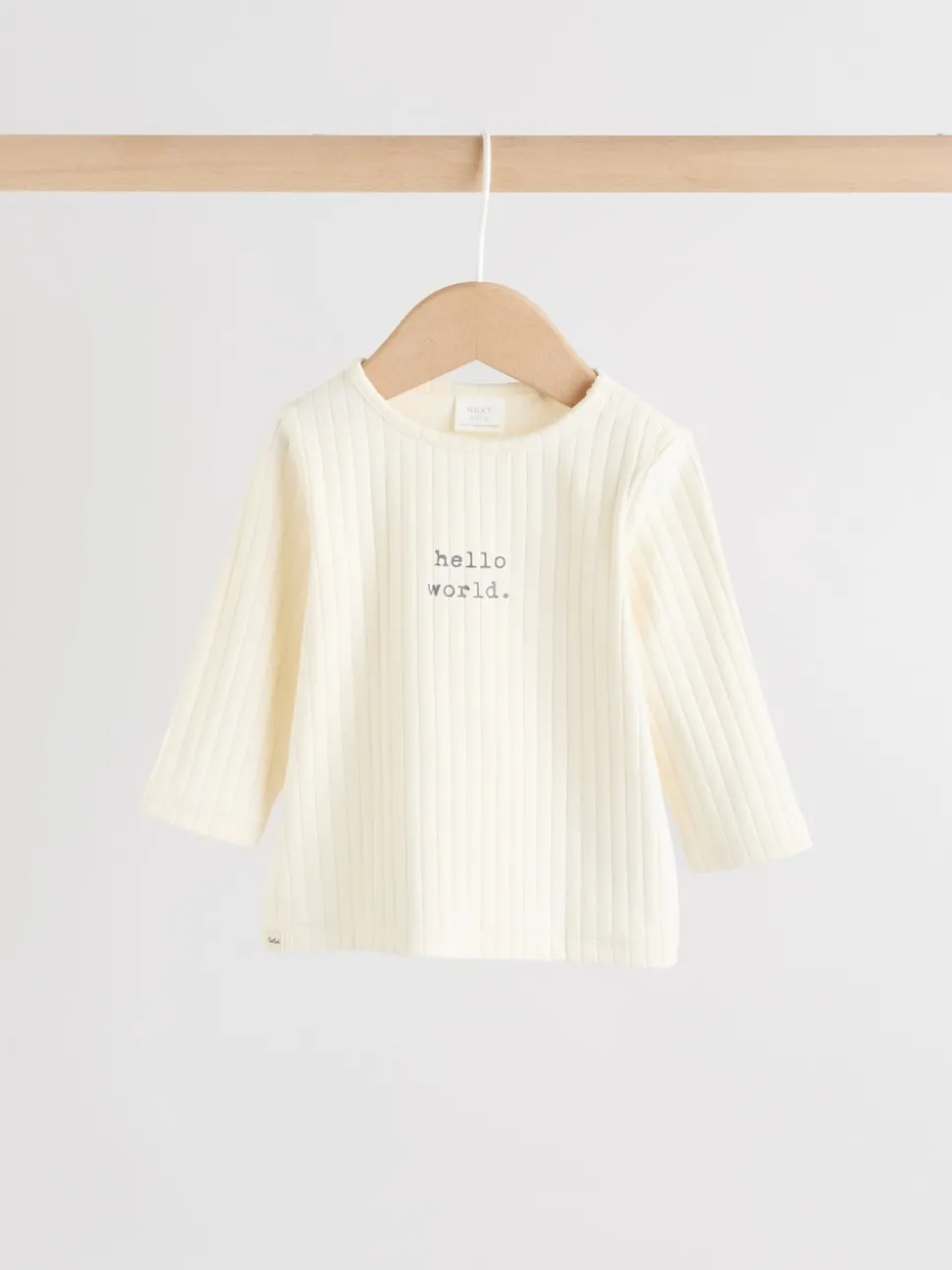 Cream Hello World Top and Leggings Baby Set (0-18mths)