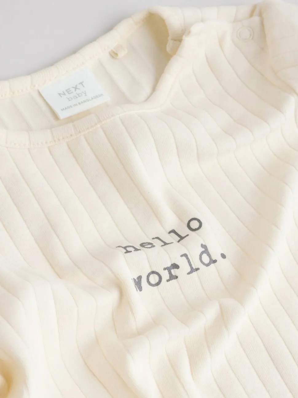 Cream Hello World Top and Leggings Baby Set (0-18mths)