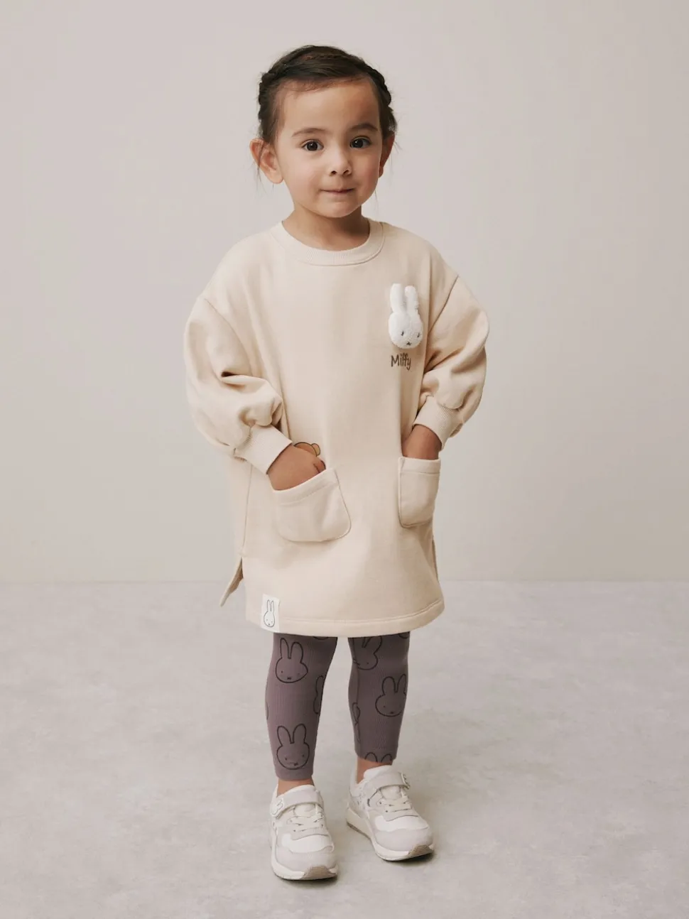 Cream Miffy Sweat Dress & Leggings Set (3mths-7yrs)