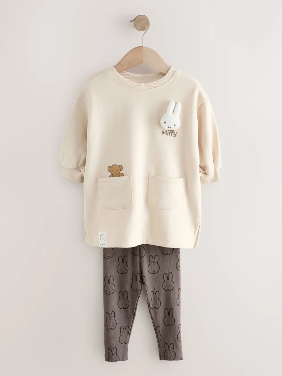 Cream Miffy Sweat Dress & Leggings Set (3mths-7yrs)