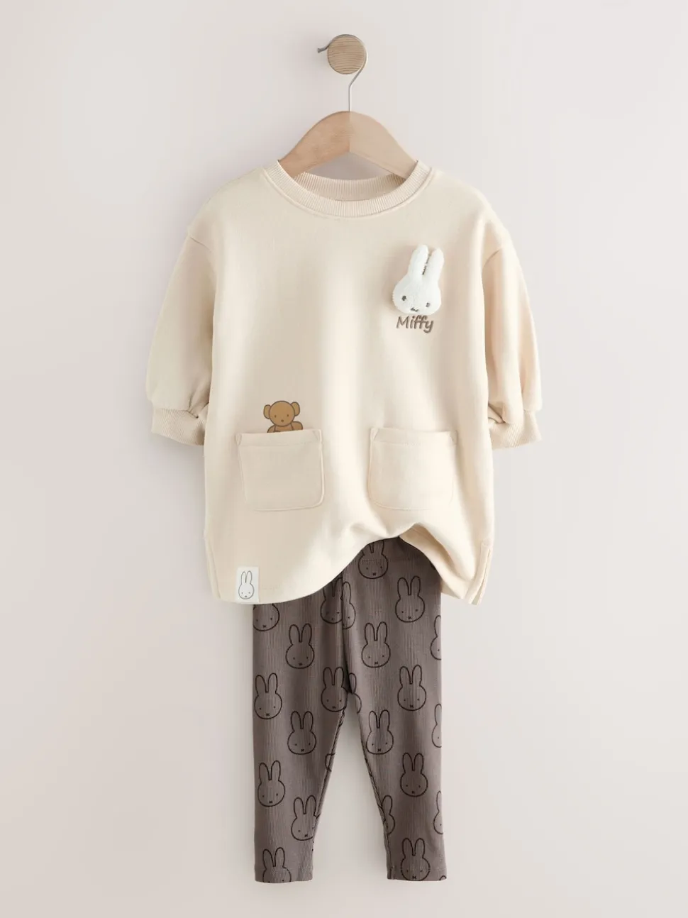 Cream Miffy Sweat Dress & Leggings Set (3mths-7yrs)