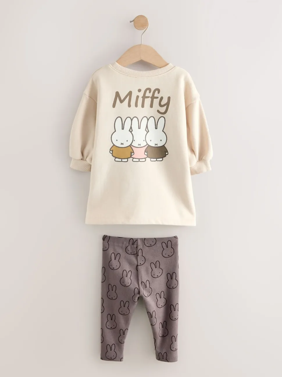 Cream Miffy Sweat Dress & Leggings Set (3mths-7yrs)