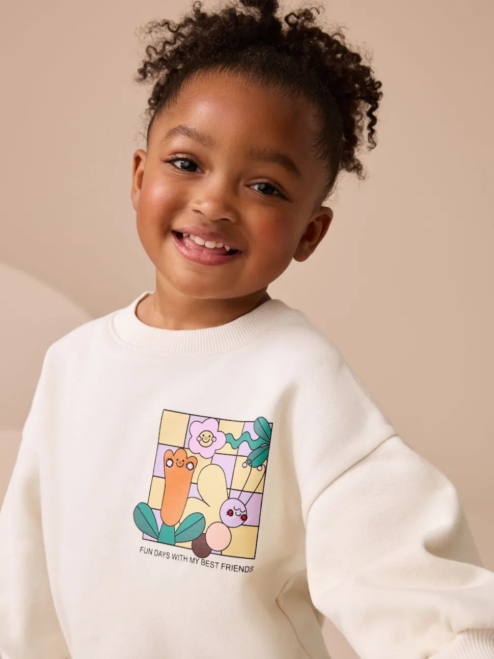 Cream Rainbow Graphic Print Sweatshirt & Leggings Set (3mths-7yrs)