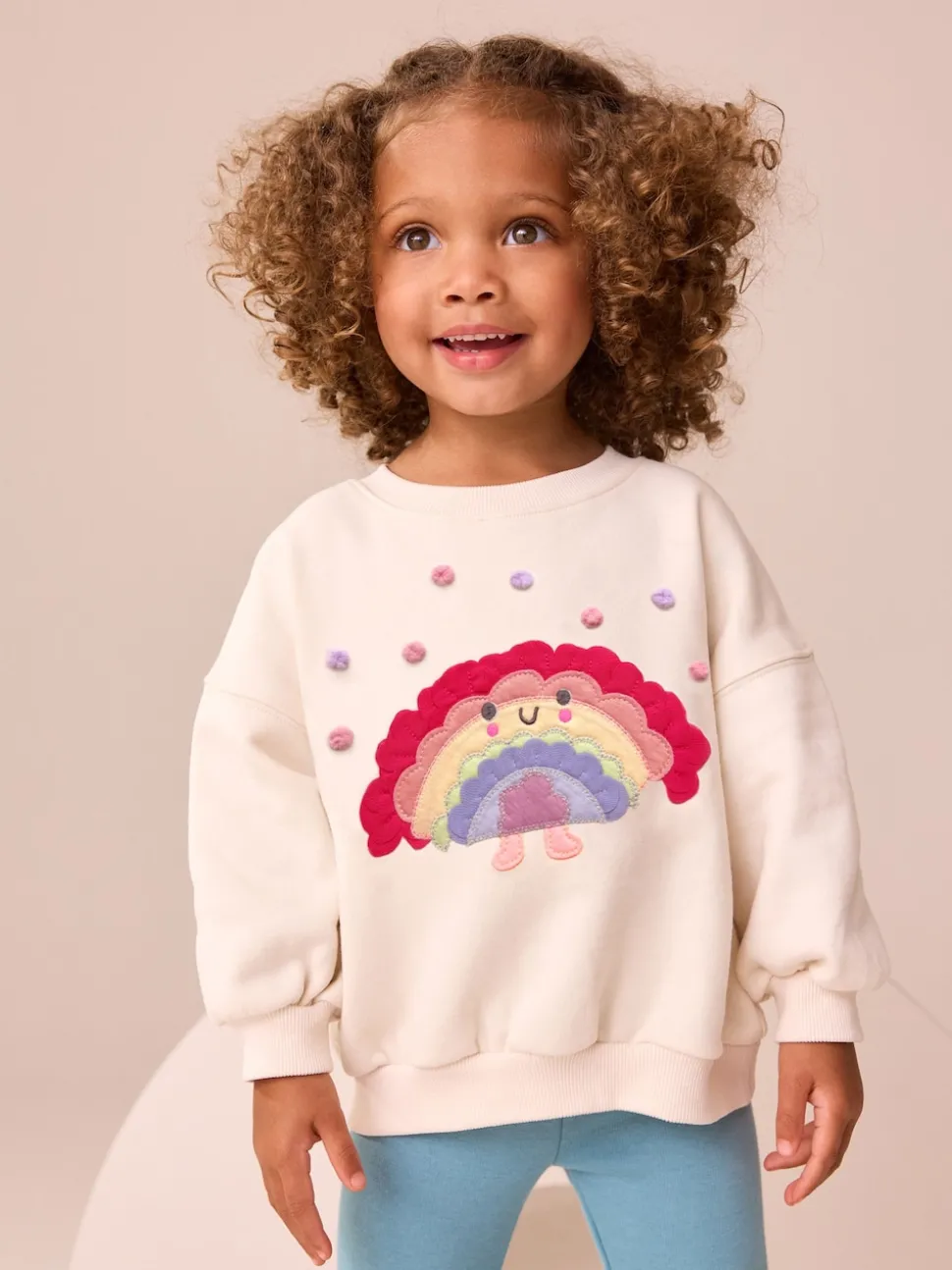 Cream Rainbow Taco Crew Neck Sweatshirt (3mths-7yrs)
