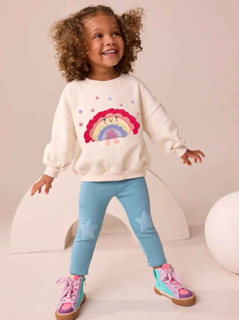 Cream Rainbow Taco Crew Neck Sweatshirt (3mths-7yrs)