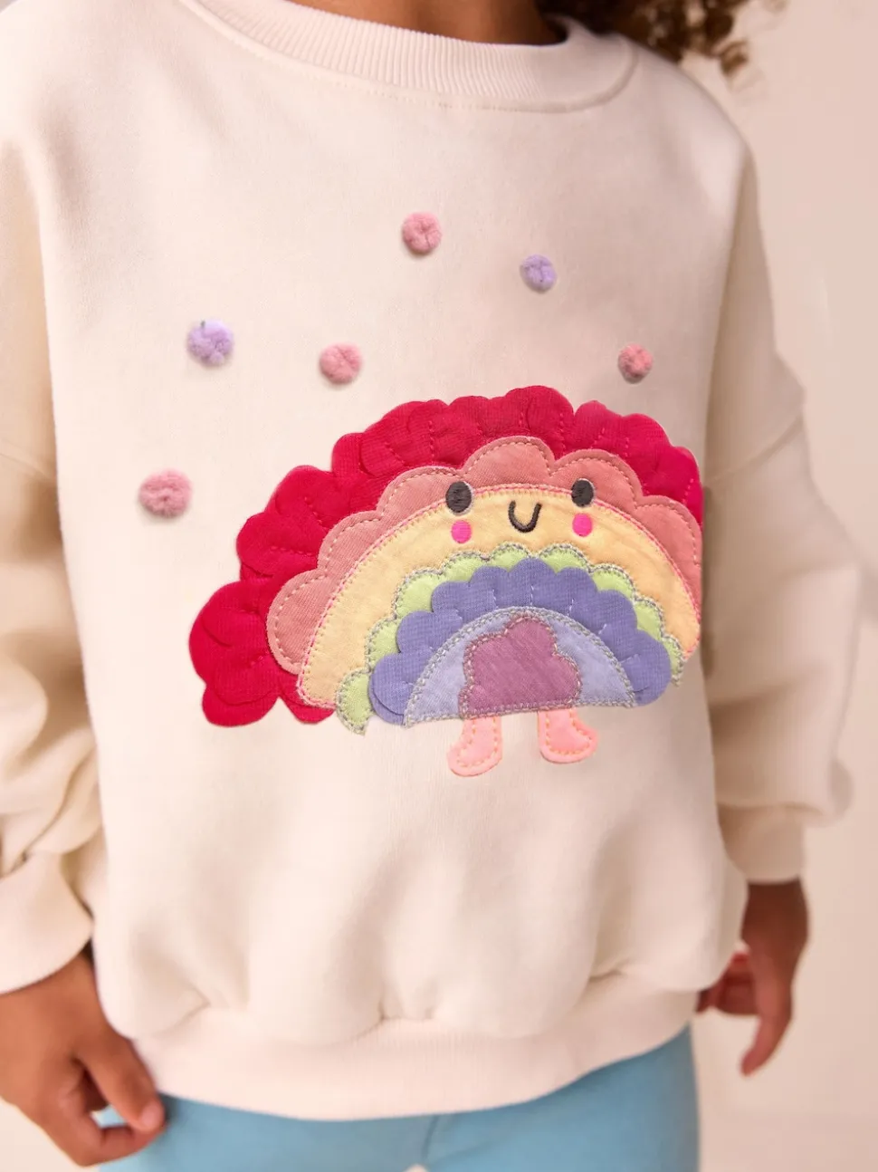 Cream Rainbow Taco Crew Neck Sweatshirt (3mths-7yrs)