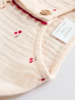 Cream/ Red Cherry Baby Woven Long Sleeve Tops and Trousers 2 Piece Set (0mths-2yrs)
